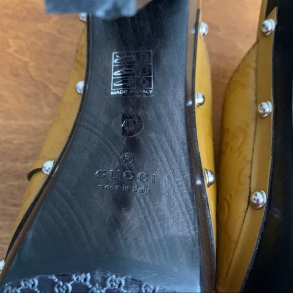 Gucci | Leather Platform Wooden GG Horsebit Mules - Picture 14 of 16